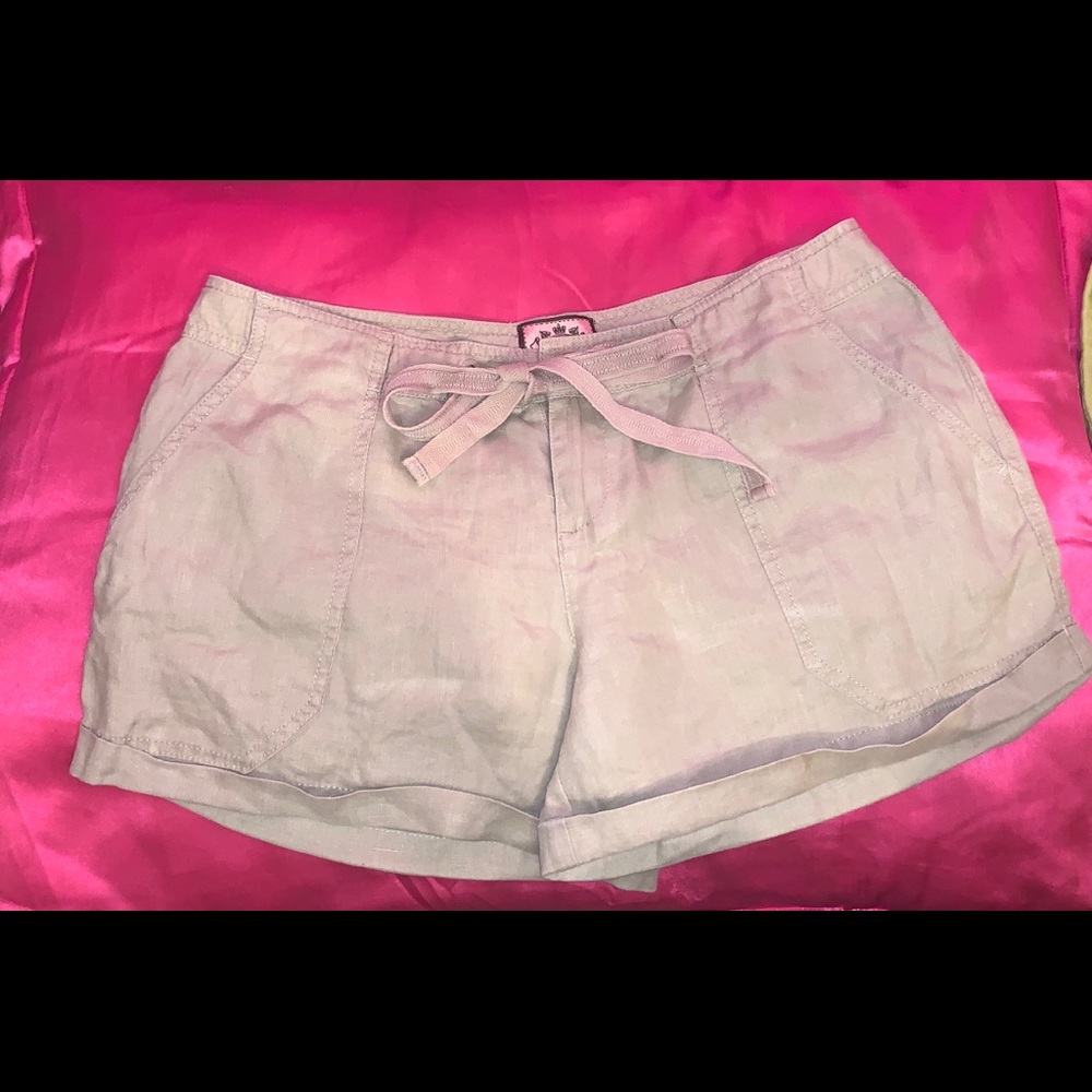 Juicy Couture Khaki Linen Shorts